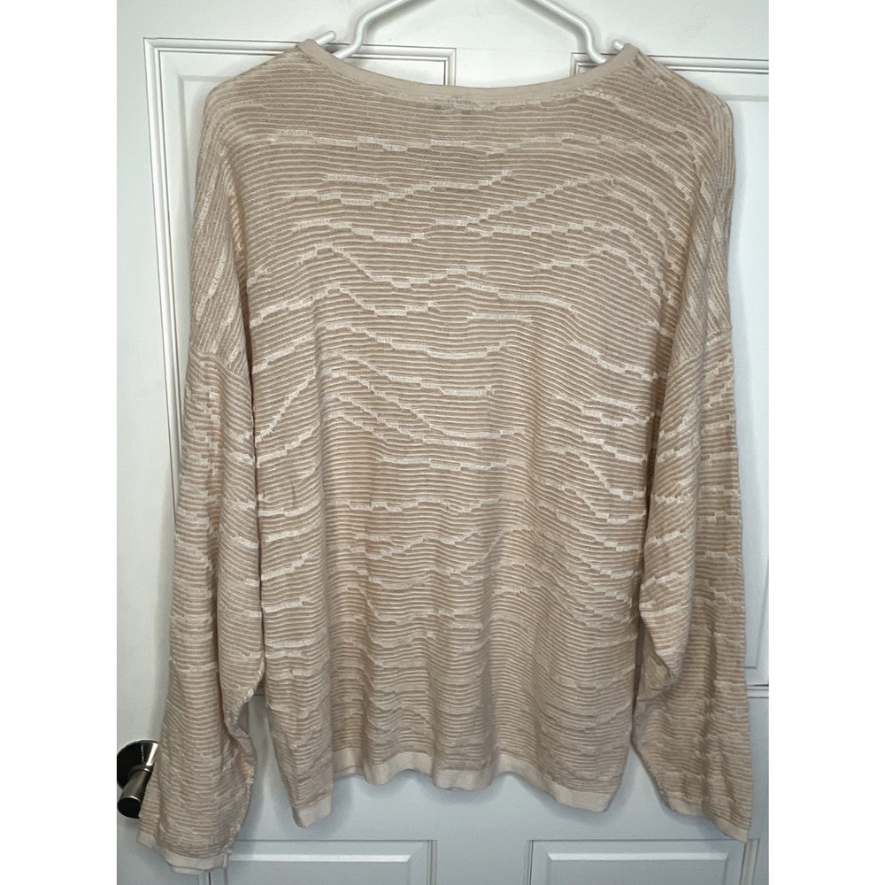NWT Pure Jill Women's Relaxed Textured Linen Blend Sweater Sz L Natural Coastal - Picture 6 of 16